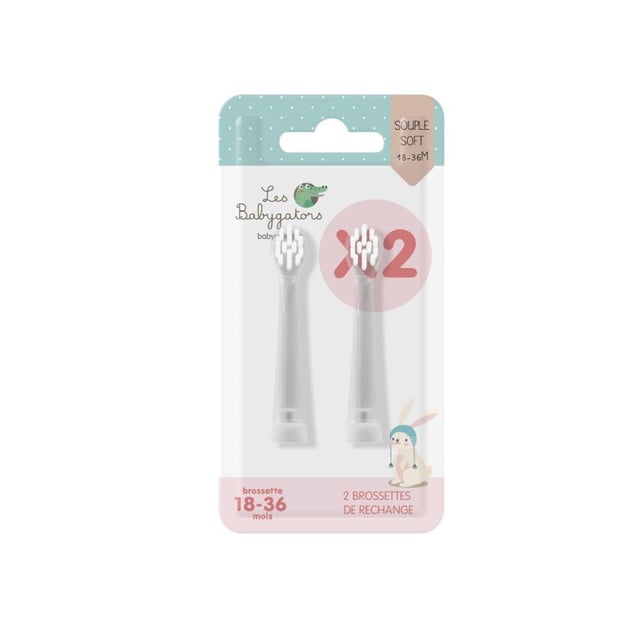 Les Babygators Borsthuvud Refill 18-36 Månader 2-pack | Baby, barn & förälder - Munvård för barn - Eltandborstar för barn,Munvård - Tandborste - Eltandborste | Apoteka