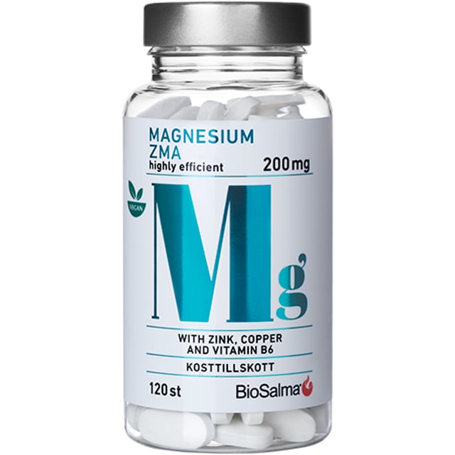 BioSalma Magnesium ZMA 120 tabletter | Vitaminer & kosttillskott - Vitaminer & mineraler - B-vitaminer - B-vitaminkomplex,Vitaminer & kosttillskott - Vitaminer & mineraler - Magnesium,Vitaminer & kosttillskott - Vitaminer & mineraler - Zink,Vitaminer & kosttillskott - ZMA,Vitaminer & kosttillskott - Immunförsvar | Apoteka