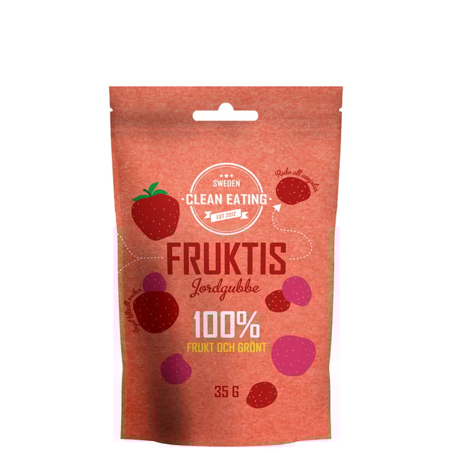Clean Eating Fruktis Jordgubbe 35g | Mat & dryck - Snacks & godis - Naturgodis,Mat & dryck - Skafferi - Torkad frukt, nötter & frön | Apoteka