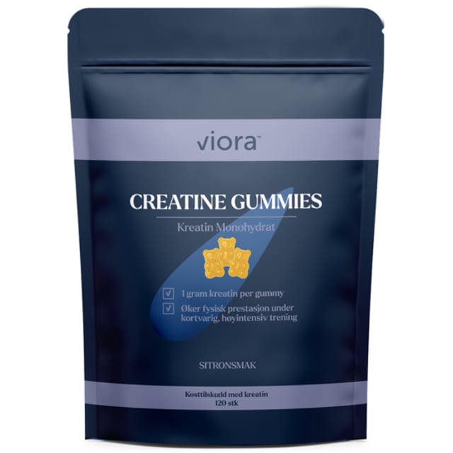 Viora Creatine Gummies Citron 120 st | Träning - Energigivande - Kreatin,Vitaminer & kosttillskott - Energi & fokus | Apoteka