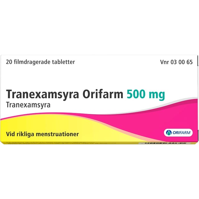 Tranexamsyra Orifarm 500 mg Tranexamsyra 20 tabletter