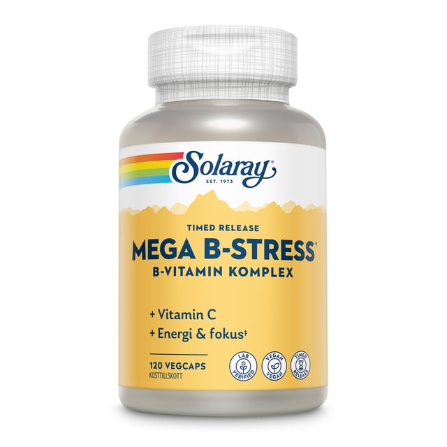 Solaray Mega B-Stress 120 kapslar | Vitaminer & kosttillskott - Vitaminer & mineraler - B-vitaminer - B-vitaminkomplex,Vitaminer & kosttillskott - Lugn & ro | Apoteka