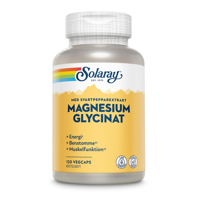 Solaray Magnesium Glycinat 120 kapslar | Vitaminer & kosttillskott - Vitaminer & mineraler - Magnesium | Apoteka
