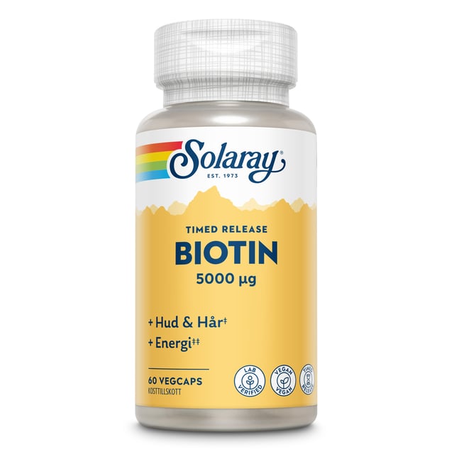 Solaray Biotin 60 kapslar | Vitaminer & kosttillskott - Vitaminer & mineraler - B-vitaminer - B-vitaminkomplex,Vitaminer & kosttillskott - Hud, hår & naglar | Apoteka
