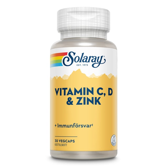 Solaray Vitamin C, D & Zink 30 kapslar | Vitaminer & kosttillskott - Vitaminer & mineraler - Zink,Vitaminer & kosttillskott - Vitaminer & mineraler - C-vitamin | Apoteka