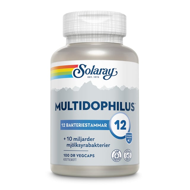Solaray Multidophilus 12 100 DR-kapslar | Vitaminer & kosttillskott - Kosttillskott för mage - Mjölksyrabakterier | Apoteka