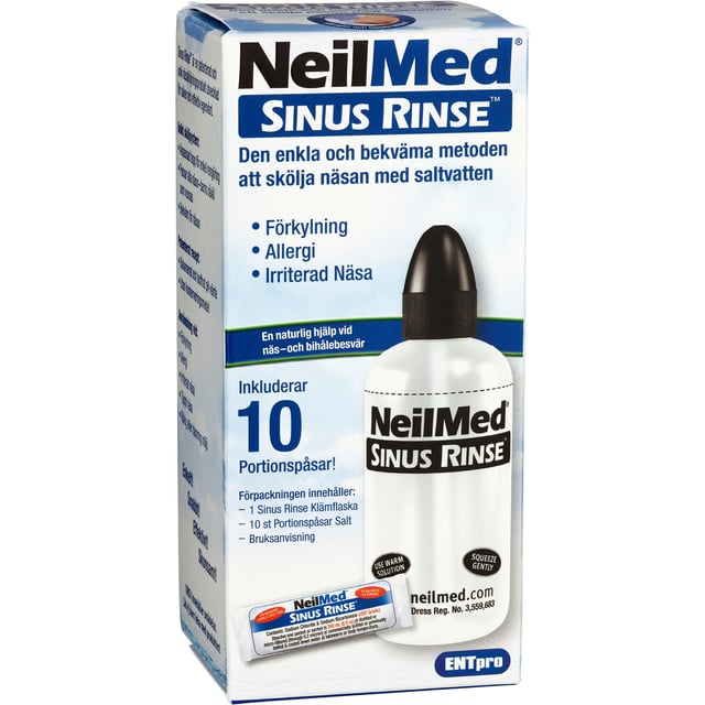 NeilMed Sinus Rinse Nässköljare & Portionspåsar 10 st | Allergi - Pälsallergi,Allergi - Kvalsterallergi,Förkylning - Förebygg förkylning | Apoteka