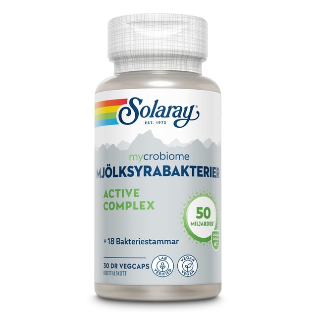 Solaray Mycrobiome Active Complex 30 DR-kapslar | Vitaminer & kosttillskott - Kosttillskott för mage - Mjölksyrabakterier | Apoteka
