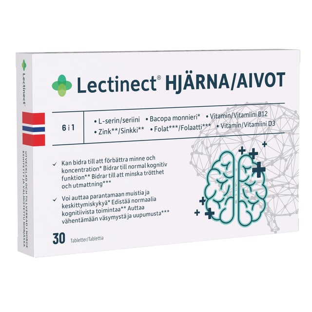 Lectinect Hjärna 30 tabletter | Vitaminer & kosttillskott - Energi & fokus | Apoteka