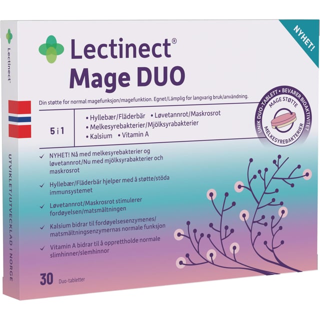 Lectinect Mage DUO 30 tabletter | Vitaminer & kosttillskott - Kosttillskott för mage - Mjölksyrabakterier,Mage & tarm - Mjölksyratabletter | Apoteka