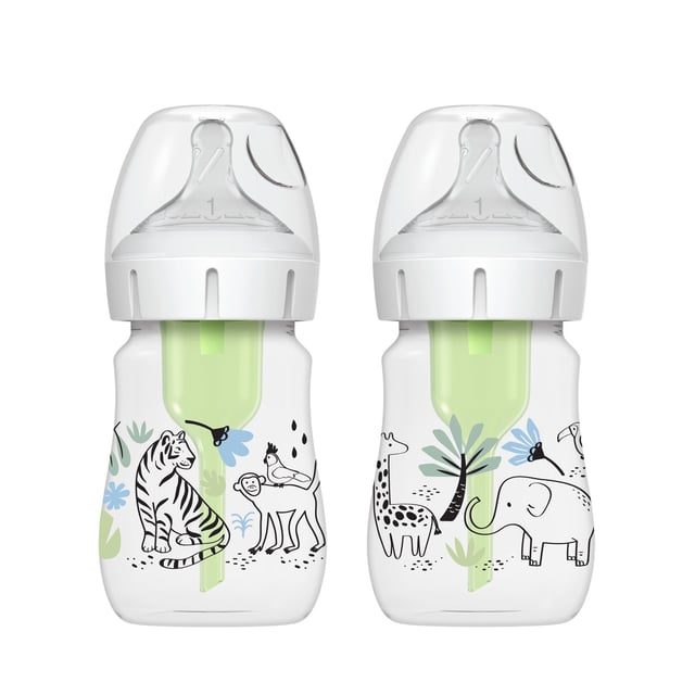 Dr.Brown WideNech Options+ 150 ml Bottle Jungle 2 st | Baby, barn & förälder - Mata - Nappflaskor för nyfödda,Baby, barn & förälder - Mata - Nappflaskor & vällingflaskor | Apoteka