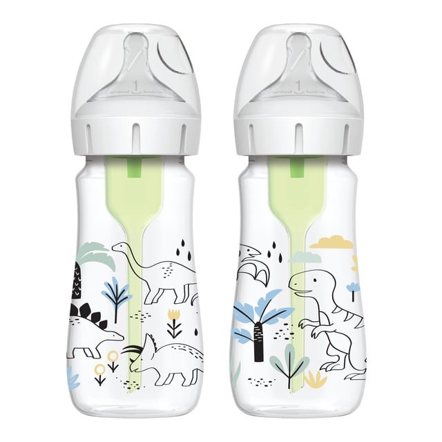 Dr.Brown WideNeck Options+ 270ml Dino Designs 2 pack | Baby, barn & förälder - Mata - Nappflaskor för nyfödda,Baby, barn & förälder - Mata - Nappflaskor & vällingflaskor | Apoteka