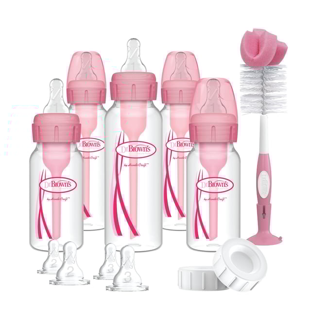 Dr. Browns Nn Options+ Bottle Giftset Pink 250 ml | Baby, barn & förälder - Mata - Flaskborstar,Baby, barn & förälder - Mata - Nappflaskor för nyfödda,Baby, barn & förälder - Mata - Nappflaskor & vällingflaskor | Apoteka