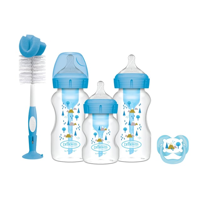 Dr Browns WideNeck Options+ Blue Gift Set 3 st | Baby, barn & förälder - Mata - Flaskborstar,Baby, barn & förälder - Mata - Nappflaskor för nyfödda,Baby, barn & förälder - Mata - Nappflaskor & vällingflaskor | Apoteka