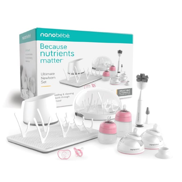 Nanobébé Ultimate Newborn Set Matning & Rengöring Rosa 1 st | Baby, barn & förälder - Mata - Nappflaskor & vällingflaskor,Baby, barn & förälder - Mata - Tillbehör & förvaring | Apoteka
