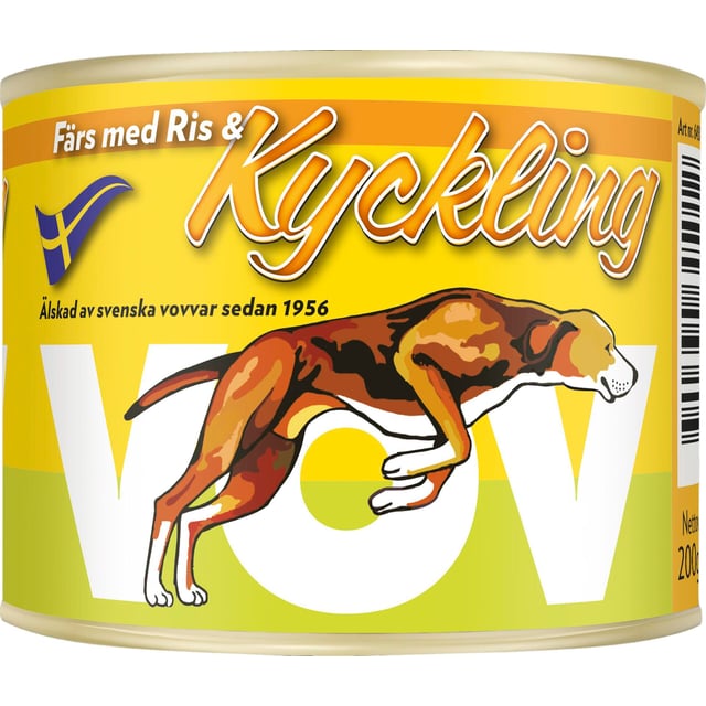 Vov Hundmat Kyckling & Ris 200 g