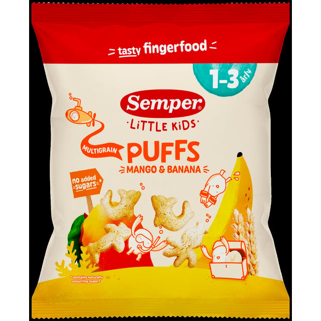 Semper Multigryn Puffs Mango Barn 1-3 år 18 g | Mat & dryck - Barnmat - Barnmat mellanmål,Baby, barn & förälder - Barnmat - Barnmat mellanmål | Apoteka