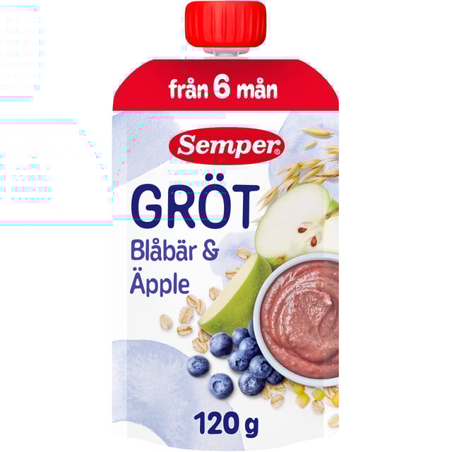 Semper Grötklämmis Blåbär & Äpple 120 g | Mat & dryck - Barnmat - Gröt,Baby, barn & förälder - Barnmat - Gröt,Mat & dryck - Barnmat - Barnmat mellanmål,Baby, barn & förälder - Barnmat - Barnmat mellanmål | Apoteka