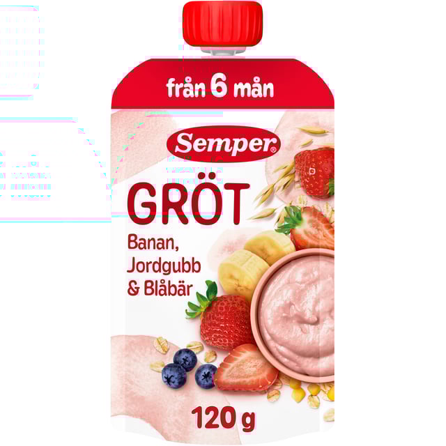 Semper Grötklämmis Jordgubb, Banan & Blåbär 120 g | Mat & dryck - Barnmat - Barnmat mellanmål,Baby, barn & förälder - Barnmat - Barnmat mellanmål,Baby, barn & förälder - Barnmat - Klämmisar | Apoteka