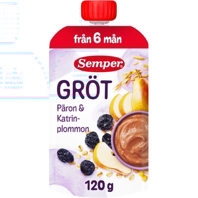Semper Grötklämmis Päron & Katrinplommon 6 månader 120 g | Baby, barn & förälder - Barnmat - Gröt,Mat & dryck - Barnmat - Barnmat mellanmål,Baby, barn & förälder - Barnmat - Barnmat mellanmål | Apoteka