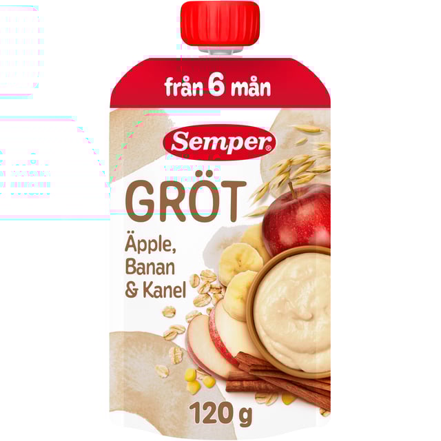 Semper Grötklämmis Äpple, Banan & Kanel 120 g | Mat & dryck - Barnmat - Barnmat mellanmål,Baby, barn & förälder - Barnmat - Klämmisar,Baby, barn & förälder - Barnmat - Barnmat mellanmål | Apoteka