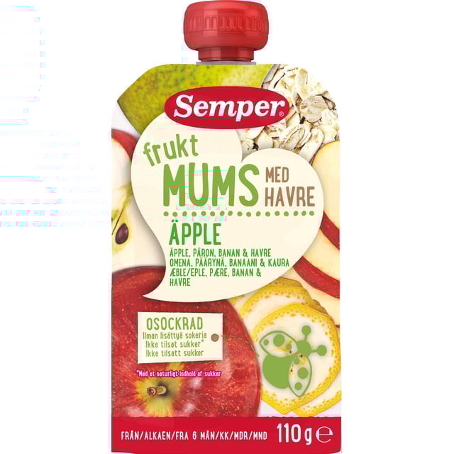 Semper Fruktmums Äpple från 6 månader | Baby, barn & förälder - Barnmat - Klämmisar,Mat & dryck - Barnmat - Barnmat mellanmål,Baby, barn & förälder - Barnmat - Barnmat mellanmål | Apoteka