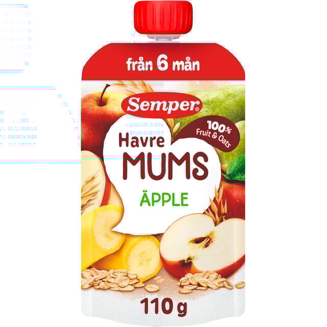 Semper Havremums Klämmis Äpple från 6 månader 110 g | Baby, barn & förälder - Barnmat - Klämmisar,Mat & dryck - Barnmat - Barnmat mellanmål,Baby, barn & förälder - Barnmat - Barnmat mellanmål | Apoteka