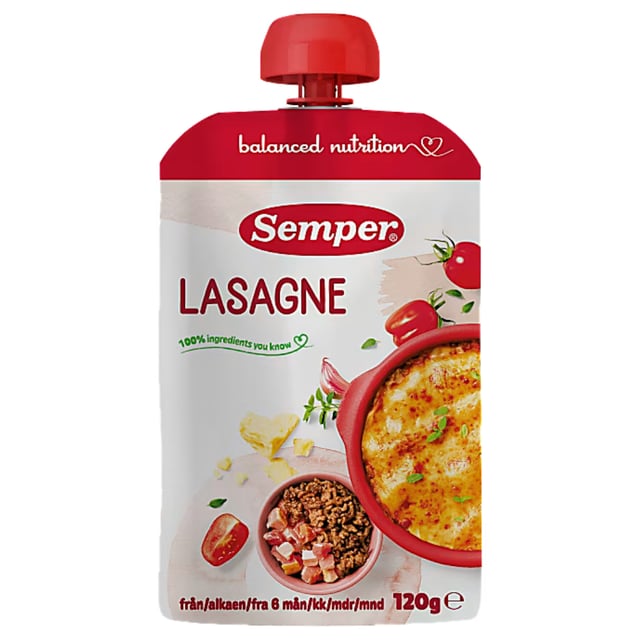 Semper Lasange Klämmis 6 månader 120 g | Mat & dryck - Barnmat - Barnmat måltid,Baby, barn & förälder - Barnmat - Barnmat måltid,Baby, barn & förälder - Barnmat - Klämmisar | Apoteka