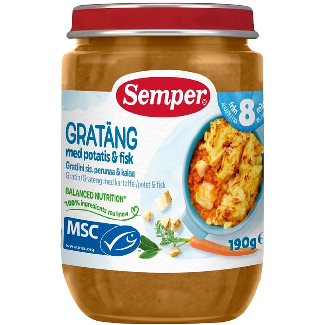 Semper Gratäng Potatis & Fisk 8 månader | Mat & dryck - Barnmat - Barnmat måltid,Baby, barn & förälder - Barnmat - Barnmat måltid | Apoteka