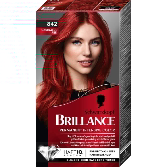 Schwarzkopf Brillance Hårfärg 842 Cashmere Red | Hårvård - Hårfärg - Permanent hårfärg | Apoteka