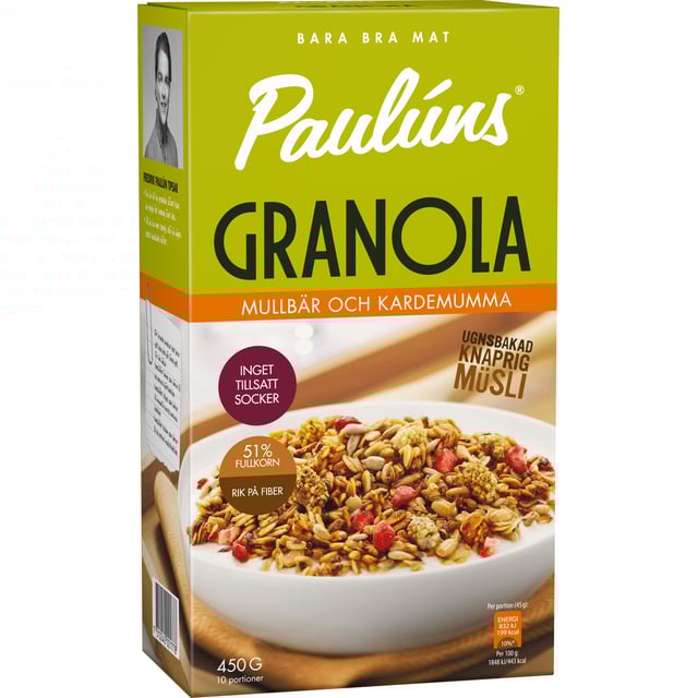 Paulúns Granola Mullbär Kardemumma 450g | Mat & dryck - Skafferi - Gröt, flingor & müsli | Apoteka