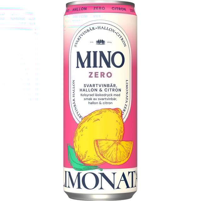 MINO Limonata Svartvinbär, Hallon & Citron Zero 33 cl | Mat & dryck - Drycker - Fruktdryck & bärdryck | Apoteka