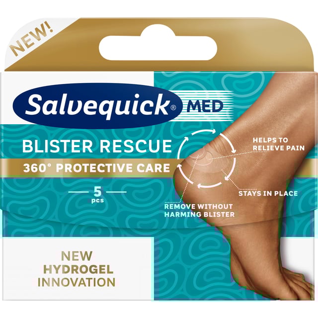 Salvequick MED Blister Rescue Original 5 st | Sår, bett & stick - Sår - Plåster - Skavsårsplåster,Hudvård - Händer & fötter - Skavsårsplåster | Apoteka