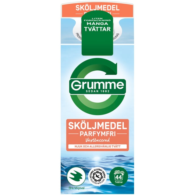 Grumme Sköljmedel Sensitive Parfymfri 750 ml | Hushåll - Tvättmedel | Apoteka
