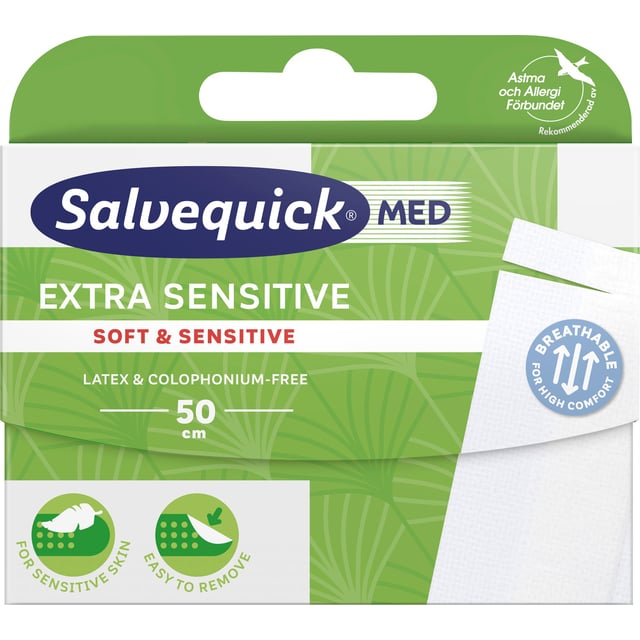 Salvemed Plåster extra sensitive 50 cm | Sår, bett & stick - Sår - Plåster - Universalplåster | Apoteka