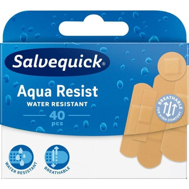 Salvequick Aqua Resist Mix 40st | Sår, bett & stick - Sår - Plåster - Universalplåster,Sår, bett & stick - Sår - Plåster - Barnplåster,Baby, barn & förälder - Lilla apoteket - Barnplåster | Apoteka
