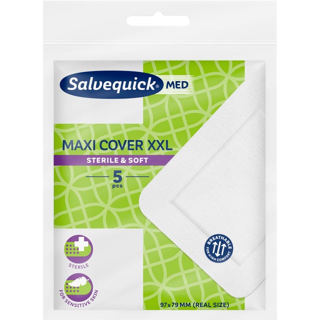 Salvequick Plåster med maxi cover XXL 5 st | Sår, bett & stick - Sår - Plåster - Universalplåster | Apoteka