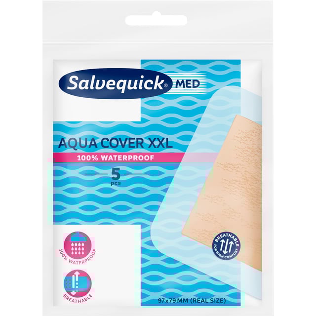 Salvequick Plåster med aqua cover XXL 5 st | Sår, bett & stick - Sår - Plåster - Universalplåster | Apoteka