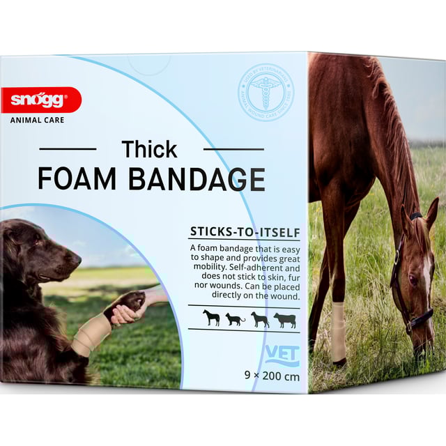Snögg Animal Foam Bandage Thick 9 cm x 2 m | Djur - Sårvård & hygien för djur - Sårtvätt & förband för djur | Apoteka