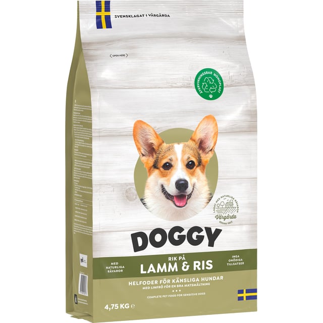 Doggy Hundmat Torrfoder Lamm & Ris 4,75 kg