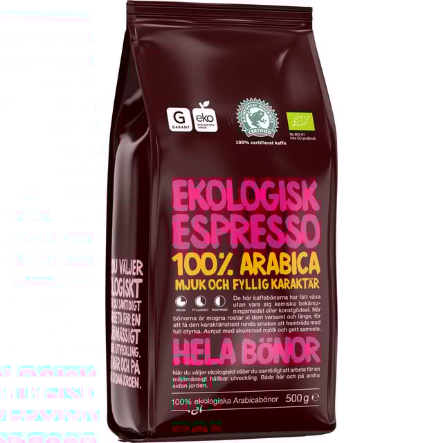 Garant Espresso Hela Bönor EKO 500 g | Mat & dryck - Drycker - Kaffe - Kaffebönor | Apoteka