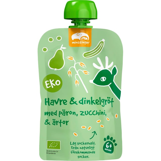 Minstingen EKO Havre Dinkelgröt 120 g | Baby, barn & förälder - Barnmat - Klämmisar,Mat & dryck - Barnmat - Barnmat mellanmål,Baby, barn & förälder - Barnmat - Barnmat mellanmål | Apoteka