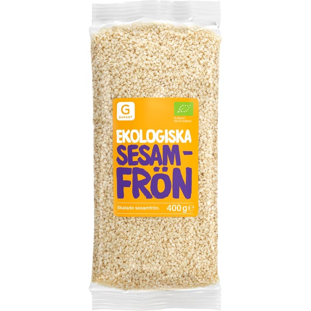Garant Sesamfrön Skalade Eko 400 g | Mat & dryck - Skafferi - Torkad frukt, nötter & frön | Apoteka