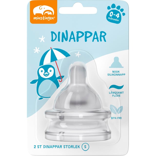Minstingen Dinapp 0–4 månader 2 st | Baby, barn & förälder - Mata - Dinappar | Apoteka