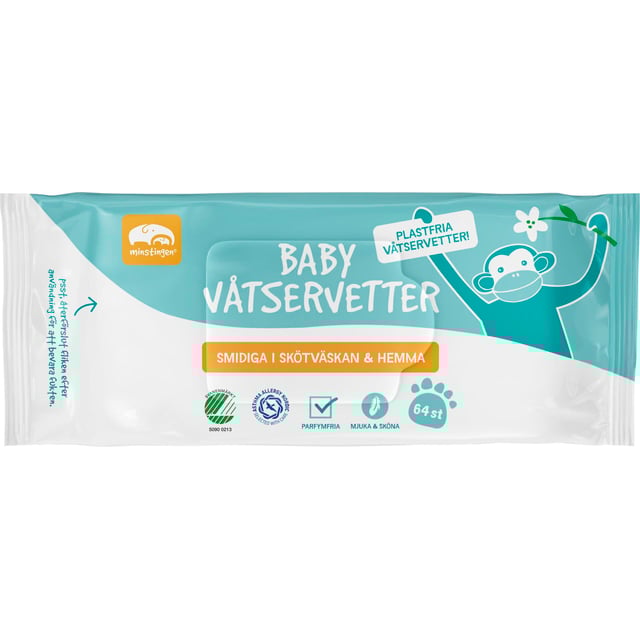 Minstingen Våtservetter Baby 64 st | Baby, barn & förälder - Blöjor & våtservetter - Tvättlappar,Baby, barn & förälder - Blöjor & våtservetter - Våtservetter,Baby, barn & förälder - Blöjor & våtservetter - Blöjor | Apoteka