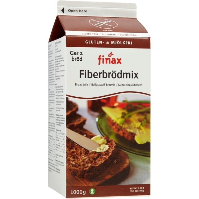Finax Glutenfri fiberbrödmix 1 kg | Mat & dryck - Skafferi - Bröd,Mat & dryck - Glutenfritt | Apoteka