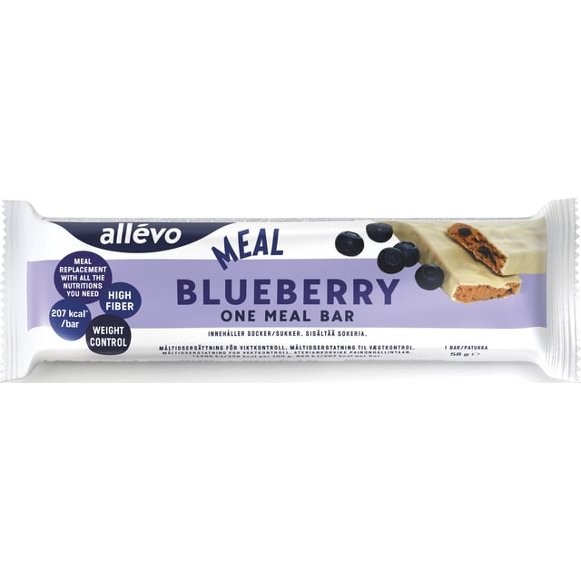 Allévo One Meal Bar Blueberry 1 st | Mat & dryck - Bars - Dietbars,Viktkontroll - Måltidsersättning | Apoteka