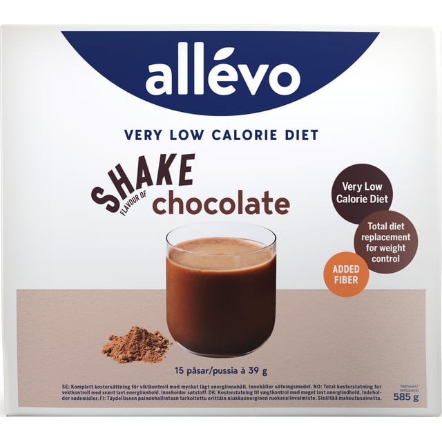 Allévo Shake Chocolate VLCD 15 st | Viktkontroll - Måltidsersättning | Apoteka