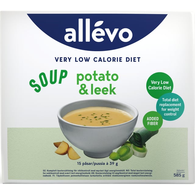 Allévo Soup Potato & Leek VLCD 15 st | Viktkontroll - Måltidsersättning | Apoteka