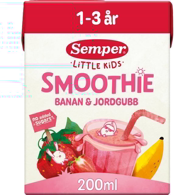 Semper Little kids Smoothie Banan & Jordgubb 200 ml | Mat & dryck - Barnmat - Barnmat mellanmål,Baby, barn & förälder - Barnmat - Barnmat mellanmål | Apoteka